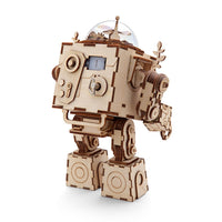 Robot DIY Wooden Clockwork Music Box