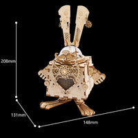 Bunny DIY Wooden Clockwork Music Box