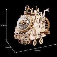 Submarine DIY Wooden Clockwork Music Box