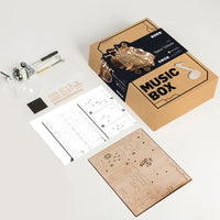 Space Vehicle DIY Wooden Clockwork Music Box