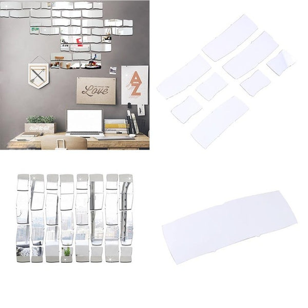 3d Wall Mirrored Stickers