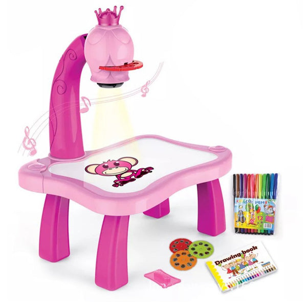 Kids Learning Painting Table With Light