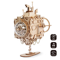 Submarine DIY Wooden Clockwork Music Box