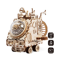 Space Vehicle DIY Wooden Clockwork Music Box