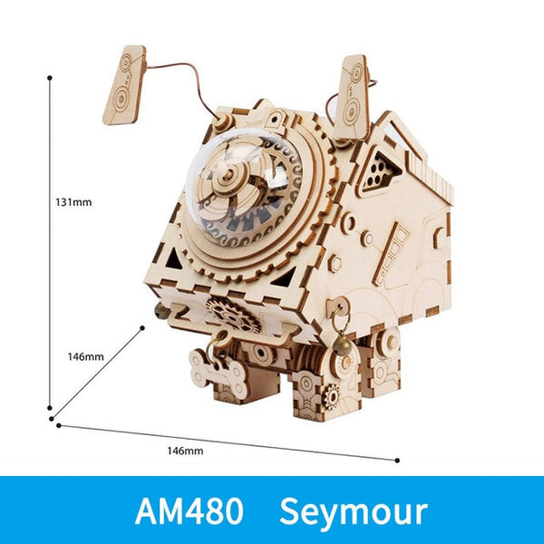 Seymour DIY Wooden Clockwork Music Box