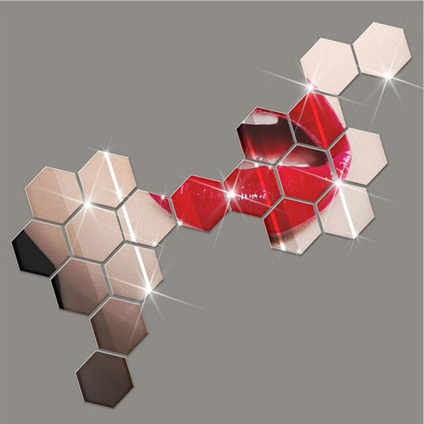 Hexagon Mirror Wall Sticker