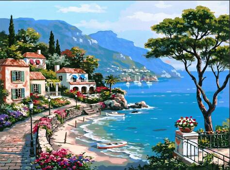 Seaside Oil Painting By Numbers