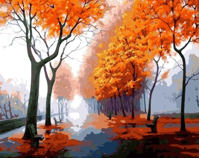 Autumn Oil Painting By Numbers