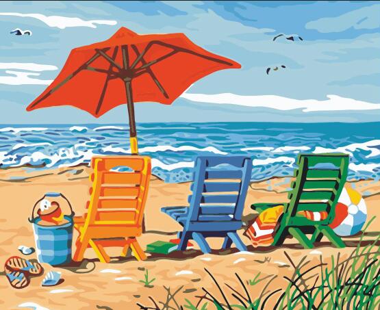 Beach Oil Painting By Numbers