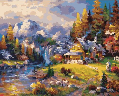 Cabin Oil Painting By Numbers