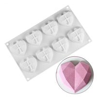 Diamond Heart-Shaped Silicone Candle Molds