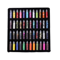 Glitter Hexagon Flakes Glass Bottle