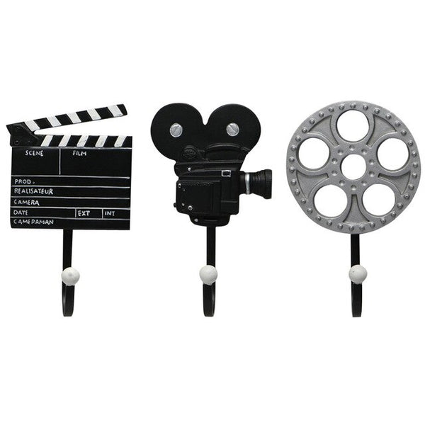 Vintage Movie Wall-Mounted Hooks Set