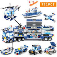 1122 pcs SWAT City Police Series Building Blocks Vehicle Helicopter City Police Staction DIY Bricks Compatible with LegoED Block