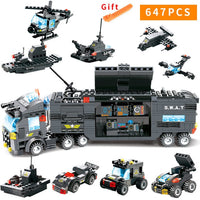 1122 pcs SWAT City Police Series Building Blocks Vehicle Helicopter City Police Staction DIY Bricks Compatible with LegoED Block