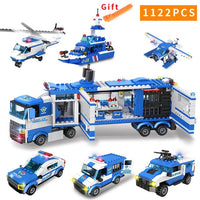 1122 pcs SWAT City Police Series Building Blocks Vehicle Helicopter City Police Staction DIY Bricks Compatible with LegoED Block