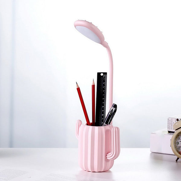 Cactus pen holder desk lamp